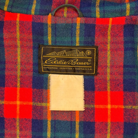 Vintage Eddie Bauer Teal Parka Jacket L Flannel Lined - Picture 8 of 13